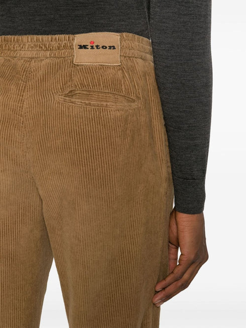 corduroy slim-cut trousers